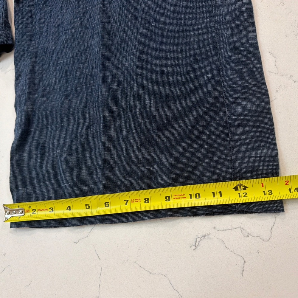 H by Halston Blue 100% Linen Wide Leg Pants Womens Sz 10 Pleated Pockets - Picture 9 of 9